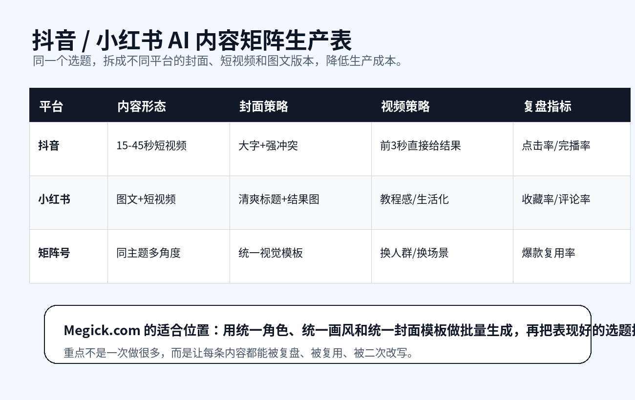 AI一键生成抖音爆款封面+短视频！小红书同款玩法